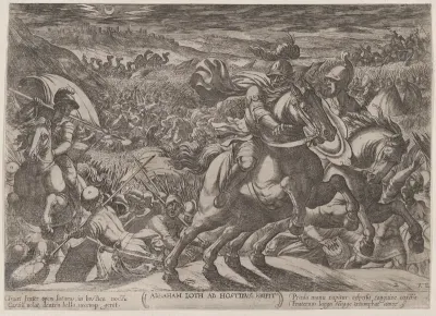 Plate 2: Abraham Liberating His Nephew Lot, from "The Battles of the Old Testament"