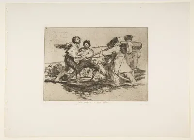 Plate 2 from "The Disasters of War" (Los Desastres de la Guerra): 'Rightly or wrongly' (Con razon ó sin ella)