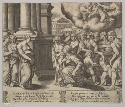 Plate 2: the people rendering divine honors to Psyche, from "The Fable of Psyche"