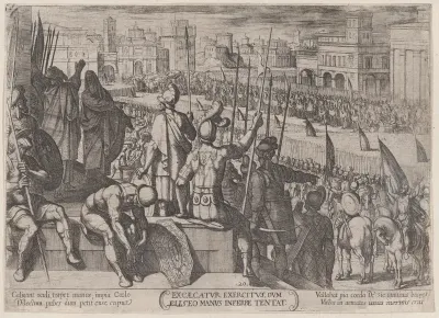 Plate 20: Elisha Bringing the Blinded Syrian Army to the King of Israel, from "The Battles of the Old Testament"