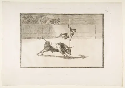 Plate 20 from "La Tauromaquia": The agility and audacity of Juanito Apiñani in [the ring] at Madrid