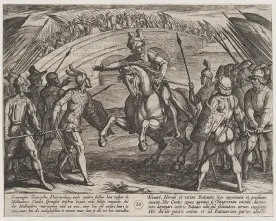 Plate 22: Civilis Separates German and Dutch Troops, from "The War of the Romans Against the Batavians" (Romanorvm et Batavorvm societas)