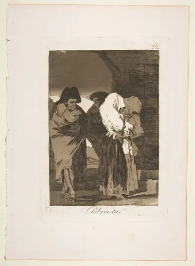 Plate 22 from "Los Caprichos": Poor little girls! (Pobrecitas!)