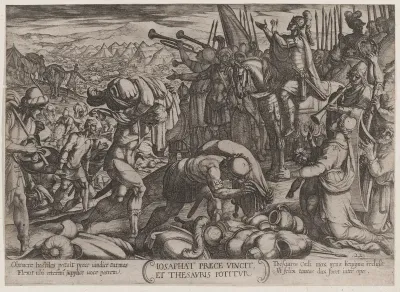 Plate 22: Josaphat Thanking God for His Victory, from "The Battles of the Old Testament"