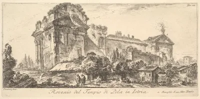 Plate 22: Rear View of the Temple of Pola in Istria. 1. Rear View of another temple. (Rovescio del Tempio di Pola di Istria. 1. Rovescio di un Altro Tempio.), from "Alcune Vedute di Archi Trionfali ed altri monumenti inalzati da Romani parte di quali