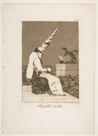 Plate 23 from "Los Caprichos": These specks of dust (Aquellos polbos)