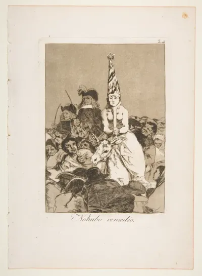 Plate 24 from Los Caprichos: Nothing Could Be Done About It   No hubo remedio