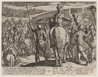 Plate 24: The Advance Guard of the New Roman Troops Turned Back, from "The War of the Romans Against the Batavians" (Romanorvm et Batavorvm societas)