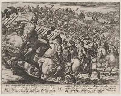 Plate 25: The Roman Commander Cerialis Attacks Near Trier, from "The War of the Romans Against the Batavians" (Romanorvm et Batavorvm societas)