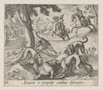 Plate 26: Actaeon Killed by His Dogs (Actaeon a proprÿs canibus discerpitur), from Ovid's 'Metamorphoses'