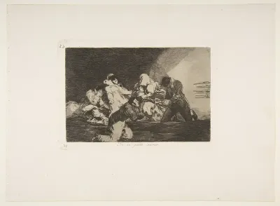 Plate 26  from "The Disasters of War" (Los Desastres de la Guerra): 'One can't look' (No se puede mirar)