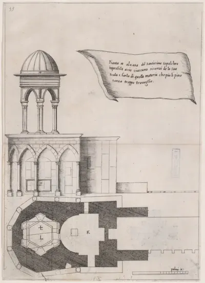 Plate 26, from "Trattato delle Piante & Immagini de Sacri Edifizi di Terra Santa" (Treatise of the Plans & Images of the Sacred Buildings of the Holy Land)