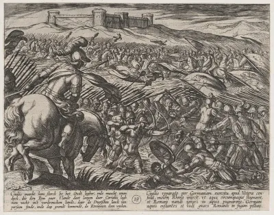 Plate 29: Civilis Floods the Land by Defensively Breaking the Dikes, from "The War of the Romans Against the Batavians" (Romanorvm et Batavorvm societas)