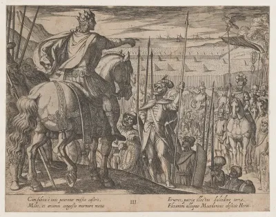 Plate 3: Alexander Instructing his Soldiers, from "The Deeds of Alexander the Great"