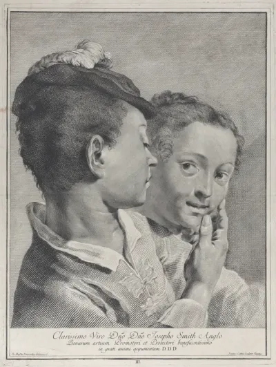 Plate 3: Boy with a hat touching the face of a girl, from "Icones ad vivum expressae"