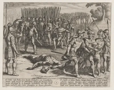 Plate 3: Claudius Civilis Arrested and his Brother Paulus Beheaded, from "The War of the Romans Against the Batavians" (Romanorvm et Batavorvm societas)