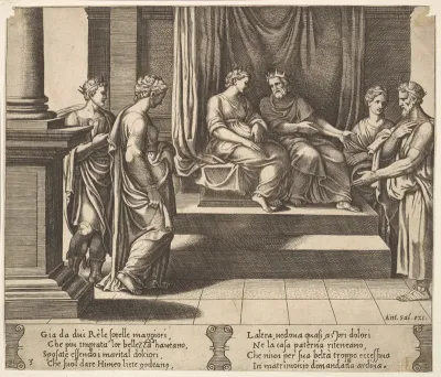 Plate 3: Psyche's two sisters are married to kings, from "The Fable of Psyche"