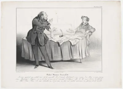 Plate 33: Robert Macaire journalist, from 'Caricaturana,' published in Les Robert Macaires