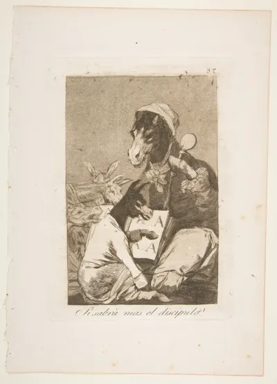 Plate 37 from Los Caprichos: Might not the pupil know more