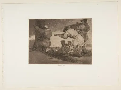 Plate 38 from "The Disasters of War" (Los Desastres de La Guerra): 'Barbarians!' (Bárbaros!)