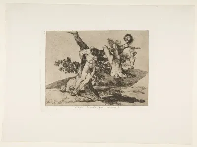 Plate 39 from "The Disasters of War" (Los Desastres de La Guerra): 'An heroic feat! With dead men!' (Grande hazaña! Con muertos!)