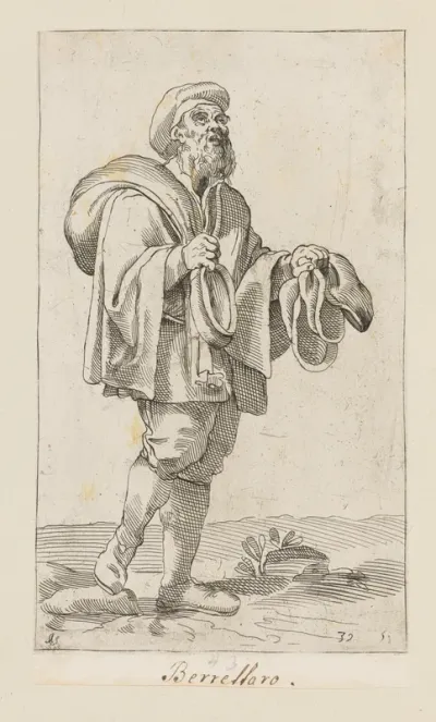 Plate 39: Vendor of Caps, from "Diverse Figure" (later known as "Arti di Bologna")