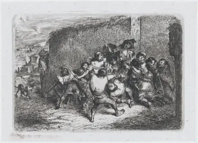 Plate 4: a street brawl, from "Customs and Pastimes of the Spanish People"