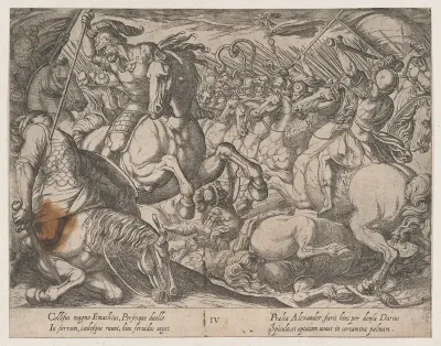 Plate 4: Alexander Battling the Persians, from "The Deeds of Alexander the Great"