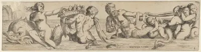 Plate 4: marine gods and other cavorting figures