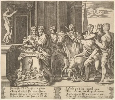 Plate 4: Psyche's father consulting the oracle, from "The Fable of Psyche"