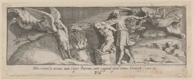 Plate 4: The Sacrifice of Abraham, from Genesis Chapter 22, after a lost fresco in the basamento of Bay 4 of the Vatican Loggia