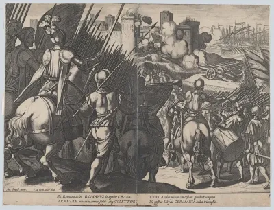 Plate 4: The victory of Goleta, near Tunis, from "Triumphs of Charles V"