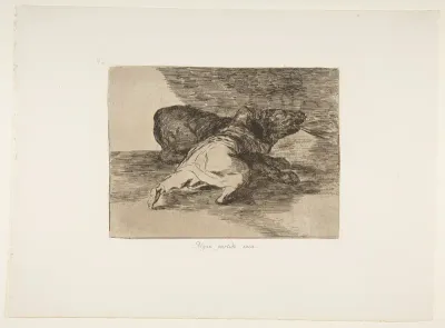 Plate 40 from "The Disasters of War" (Los Desastres de La Guerra): 'He gets something out of it' (Algun partido saca)