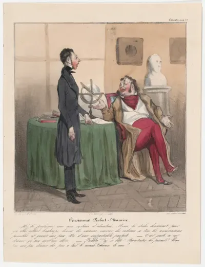 Plate 42: Robert Macaire's boarding school, from 'Caricaturana,' published in Les Robert Macaires
