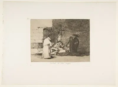 Plate 49 from "The Disasters of War" (Los Desastres de la Guerra): 'A woman's charity' (Caridad de una muger)