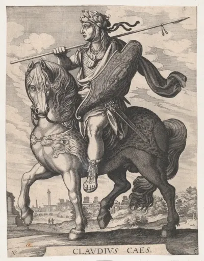 Plate 5: Emperor Claudius on Horseback, from "The First Twelve Roman Caesars"