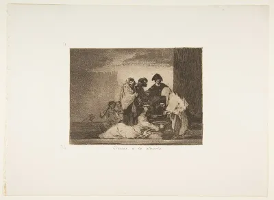 Plate 51 from "The Disasters of War" (Los Desastres de la Guerra): 'Thanks to the millet' (Gracias á la almorta)