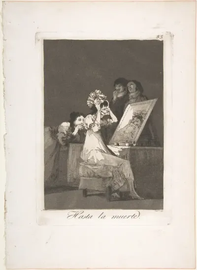 Plate 55 from "Los Caprichos": Until death (Hasta la muerte)