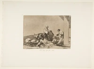 Plate 58 from "The Disasters of War" (Los Desastres de la Guerra): 'It's no use crying out' (No hay que dar voces)