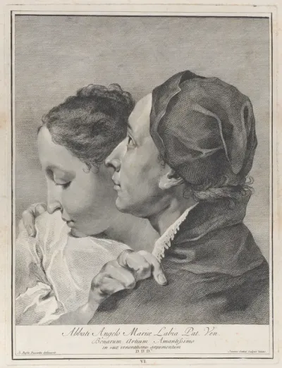 Plate 6: A young man embracing a girl, from "Icones ad vivum expressae"