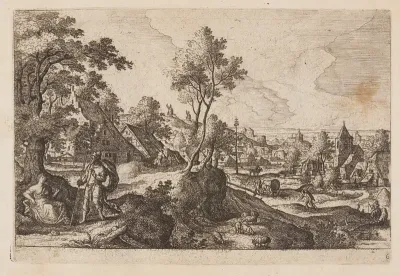 Plate 6, from Landscapes with Scenes from the Old and New Testament and Ovid’s Metamorphoses