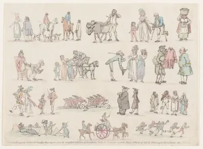 Plate 6, Outlines of Figures, Landscapes and Cattle...for the Use of Learners