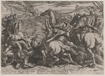 Plate 6: The Israelites Defeated by the Canaanites for Having Disobeyed Moses, from "The Battles of the Old Testament"