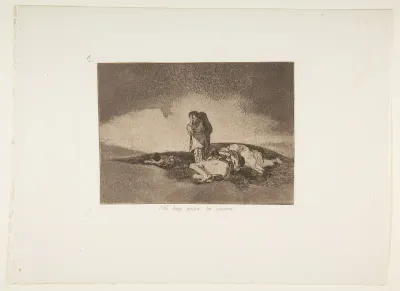Plate 60 from "The Disasters of War" (Los Desastres de la Guerra): 'There is no one to help them' (No hay quien los socorra)
