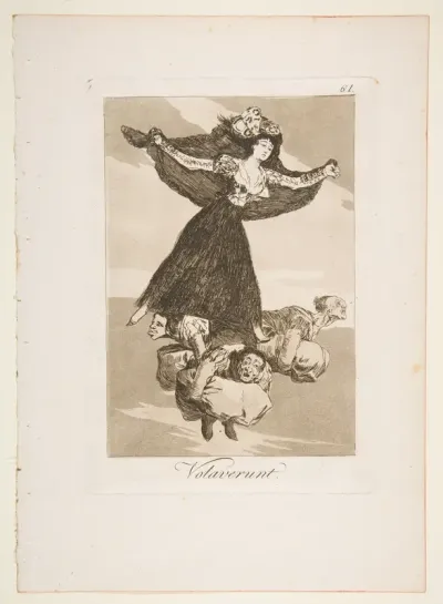 Plate 61 from "Los Caprichos": They have flown (Volaverunt)