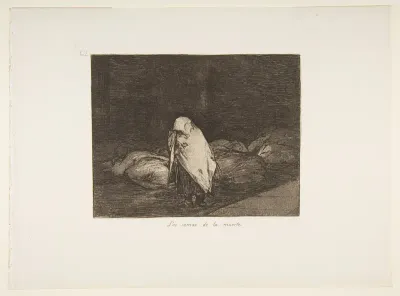 Plate 62  from "The Disasters of War" (Los Desastres de la Guerra): 'The beds of death' (Las camas de la muerte)