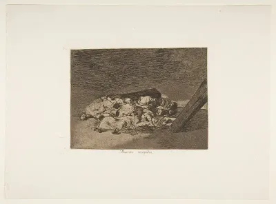 Plate 63 from "The Disasters of War" (Los Desastres de la Guerra): 'Harvest of the dead' (Muertos recogidos)