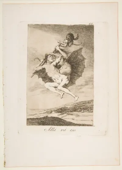 Plate 66 from "Los Caprichos": There it goes (Allá vá eso)