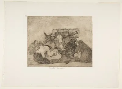 Plate 66 from "The Disasters of War" (Los Desastres de la Guerra): 'Strange devotion!' (Extraña devocion!)