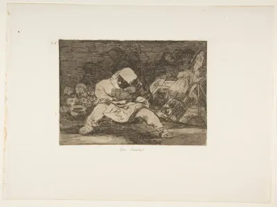 Plate 68 from "The Disasters of War" (Los Desastres de la Guerra): 'What madness!' (Que locura!)